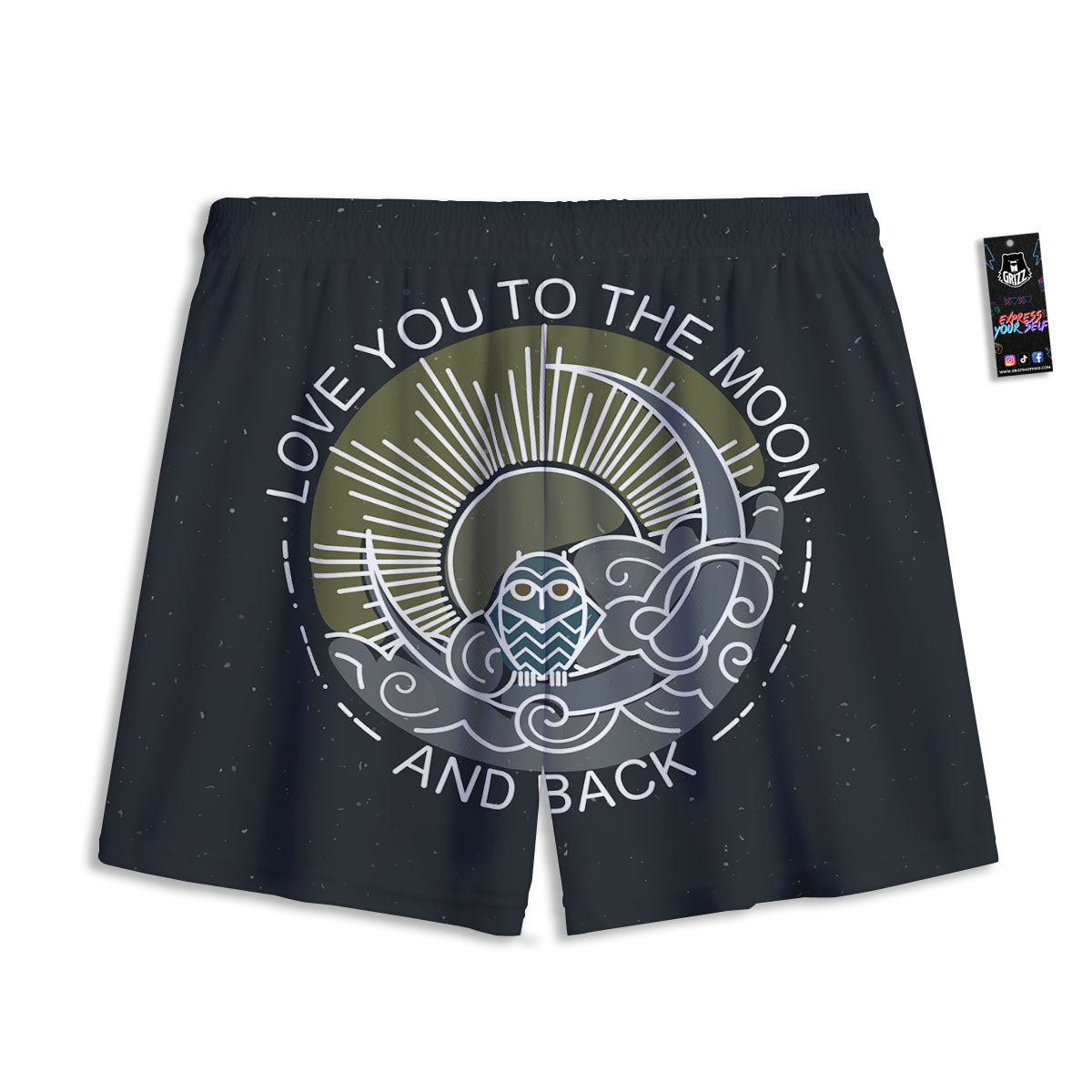 Owl Spiritual With Moon And Sun Print Mesh Shorts