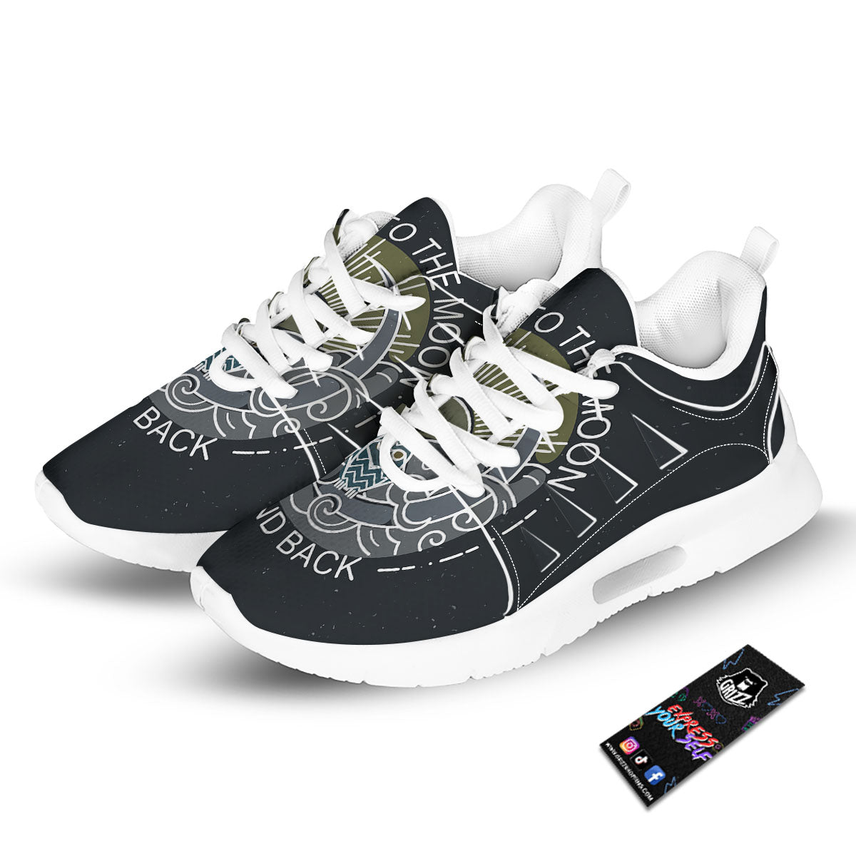 Owl Spiritual With Moon And Sun Print Tennis Shoes-grizzshop