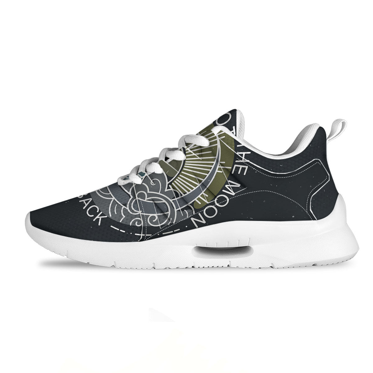 Owl Spiritual With Moon And Sun Print Tennis Shoes-grizzshop