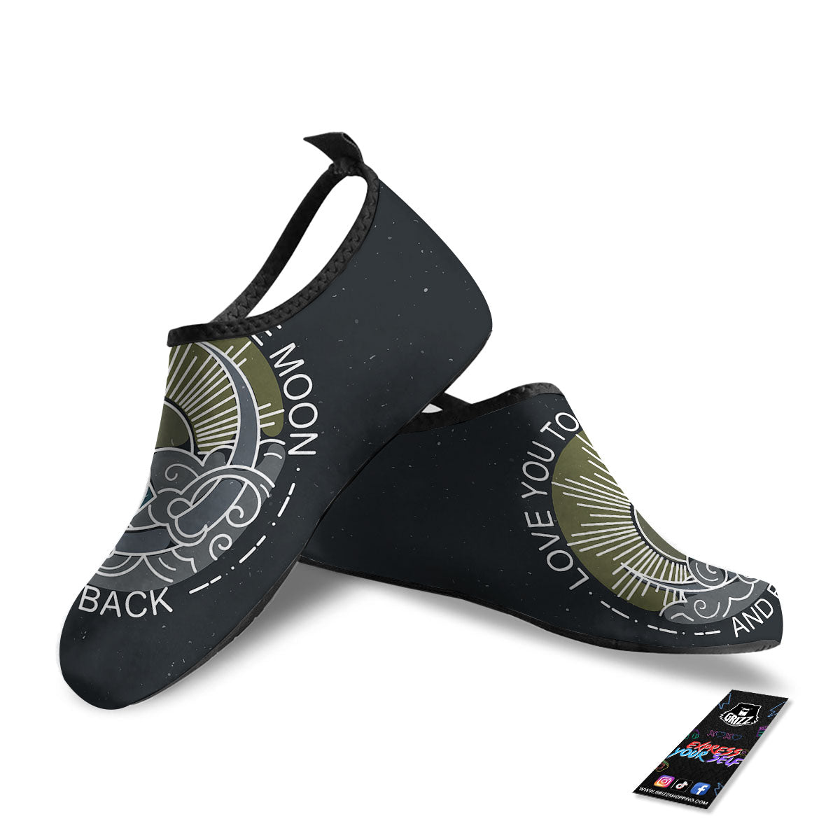 Owl Spiritual With Moon And Sun Print Water Shoes-grizzshop
