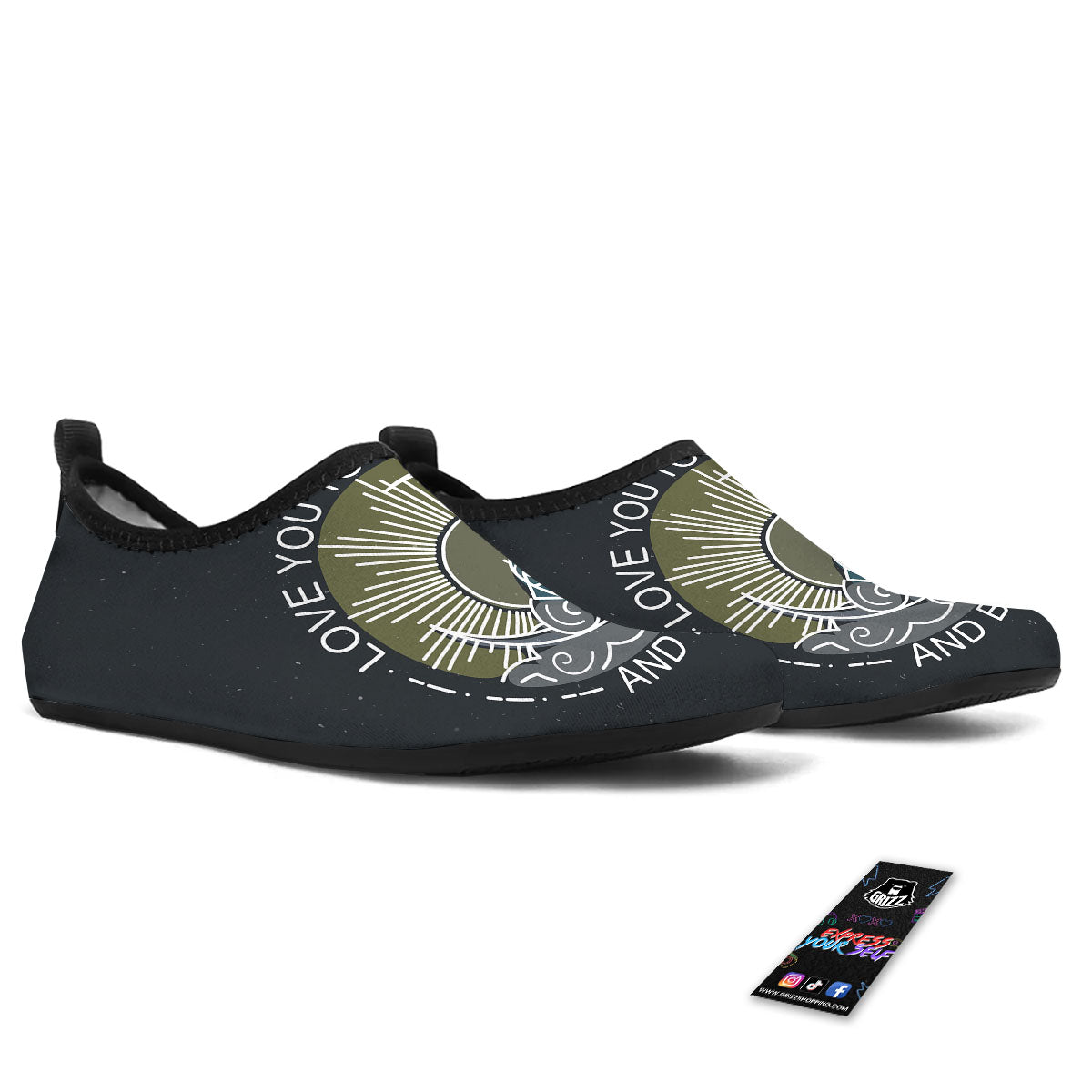 Owl Spiritual With Moon And Sun Print Water Shoes-grizzshop