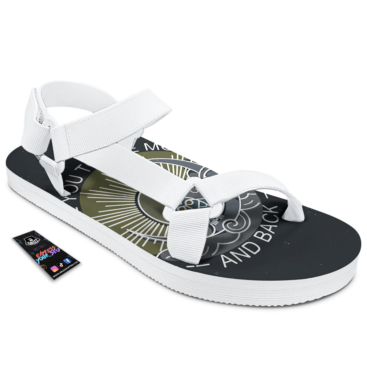 Owl Spiritual With Moon And Sun Print White Open Toe Sandals-grizzshop