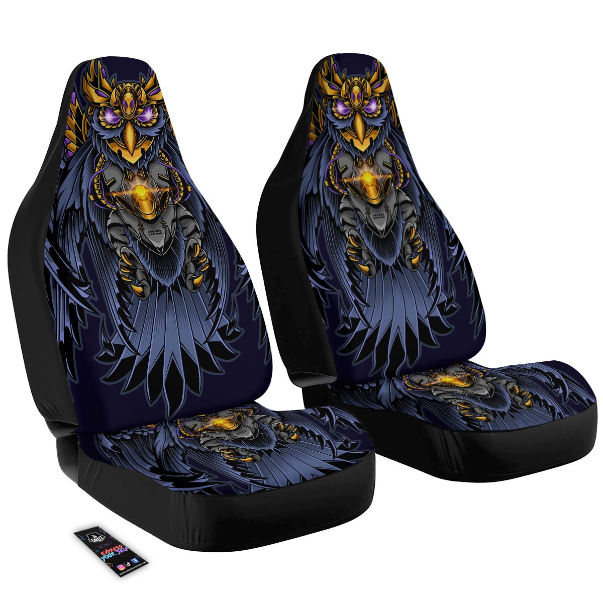 Owl Steampunk Print Car Seat Covers-grizzshop