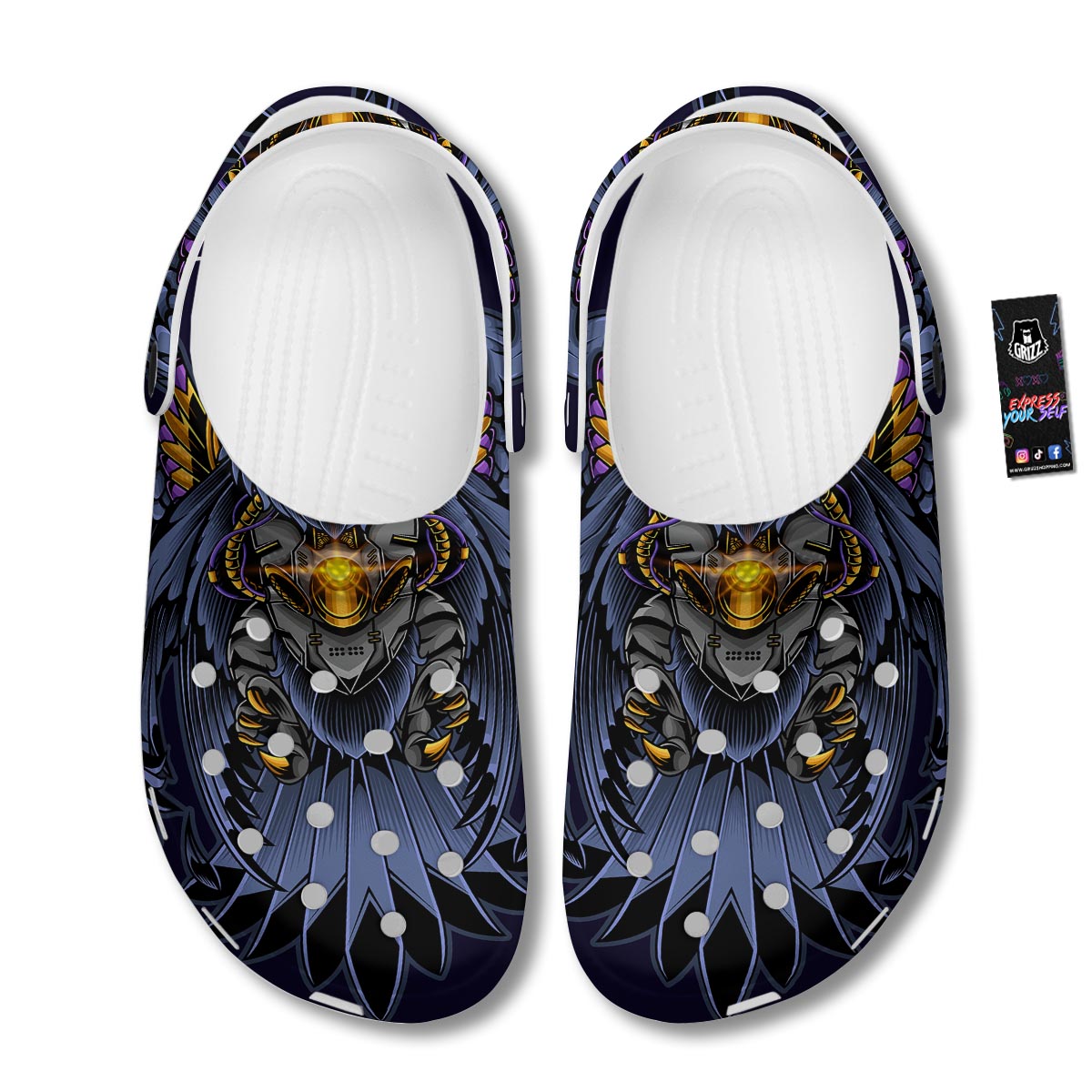 Owl Steampunk Print Clog-grizzshop