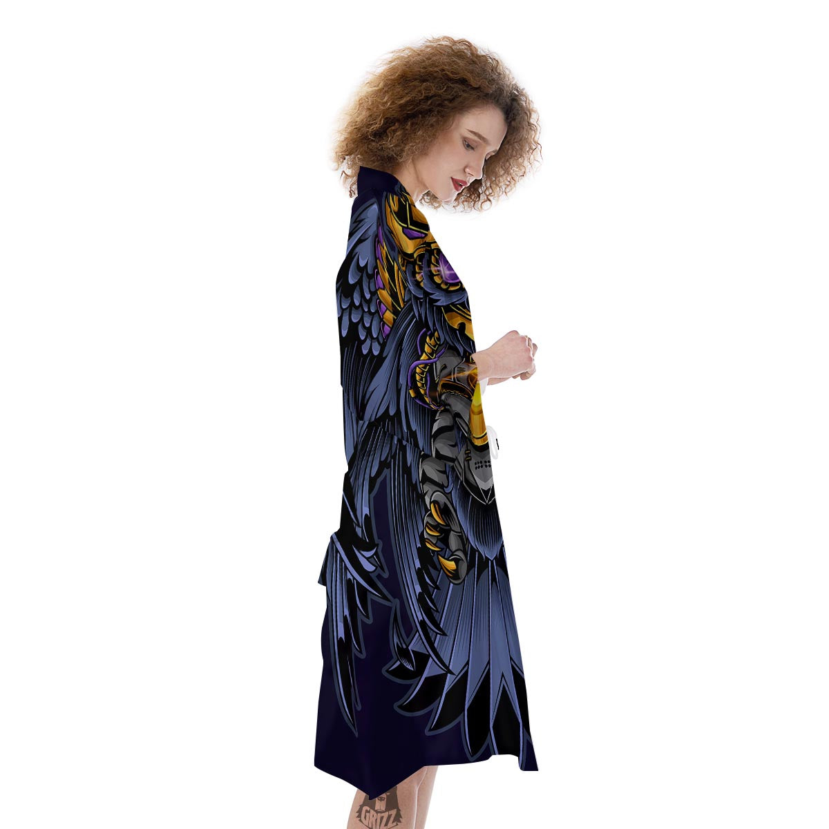 Owl Steampunk Print Kimono-grizzshop
