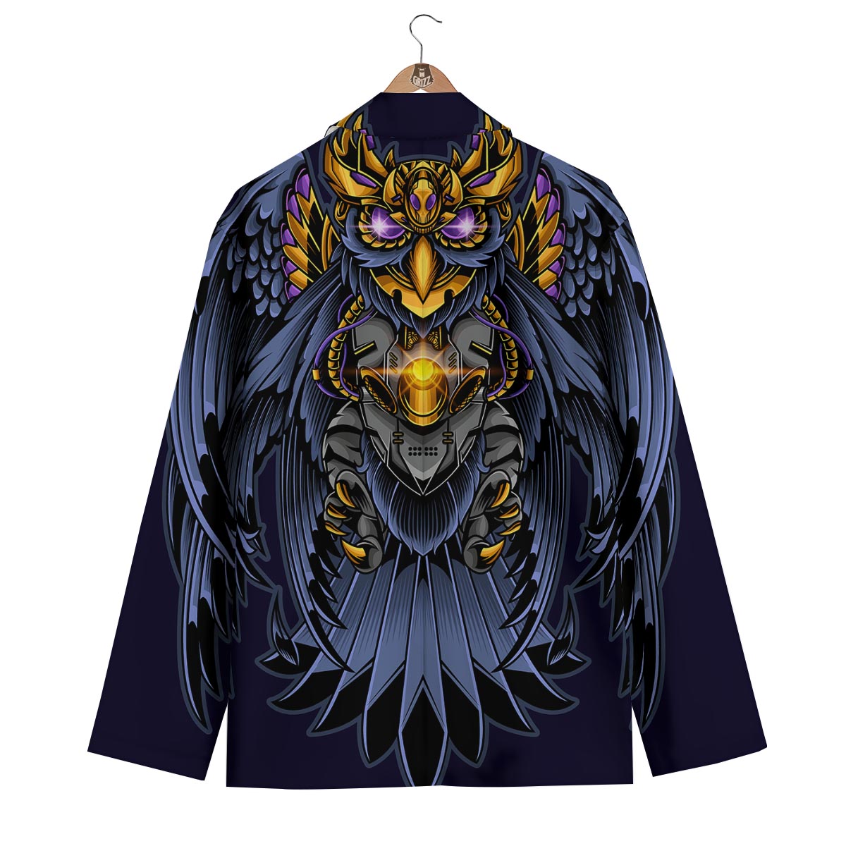 Owl Steampunk Print Men's Blazer-grizzshop