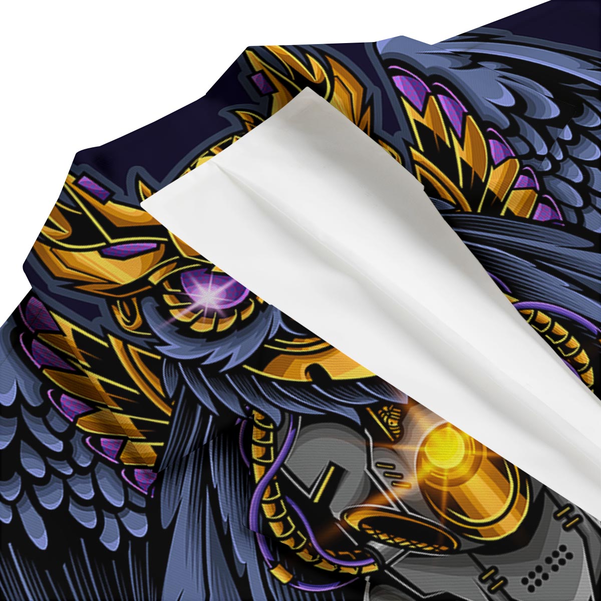 Owl Steampunk Print Men's Blazer-grizzshop