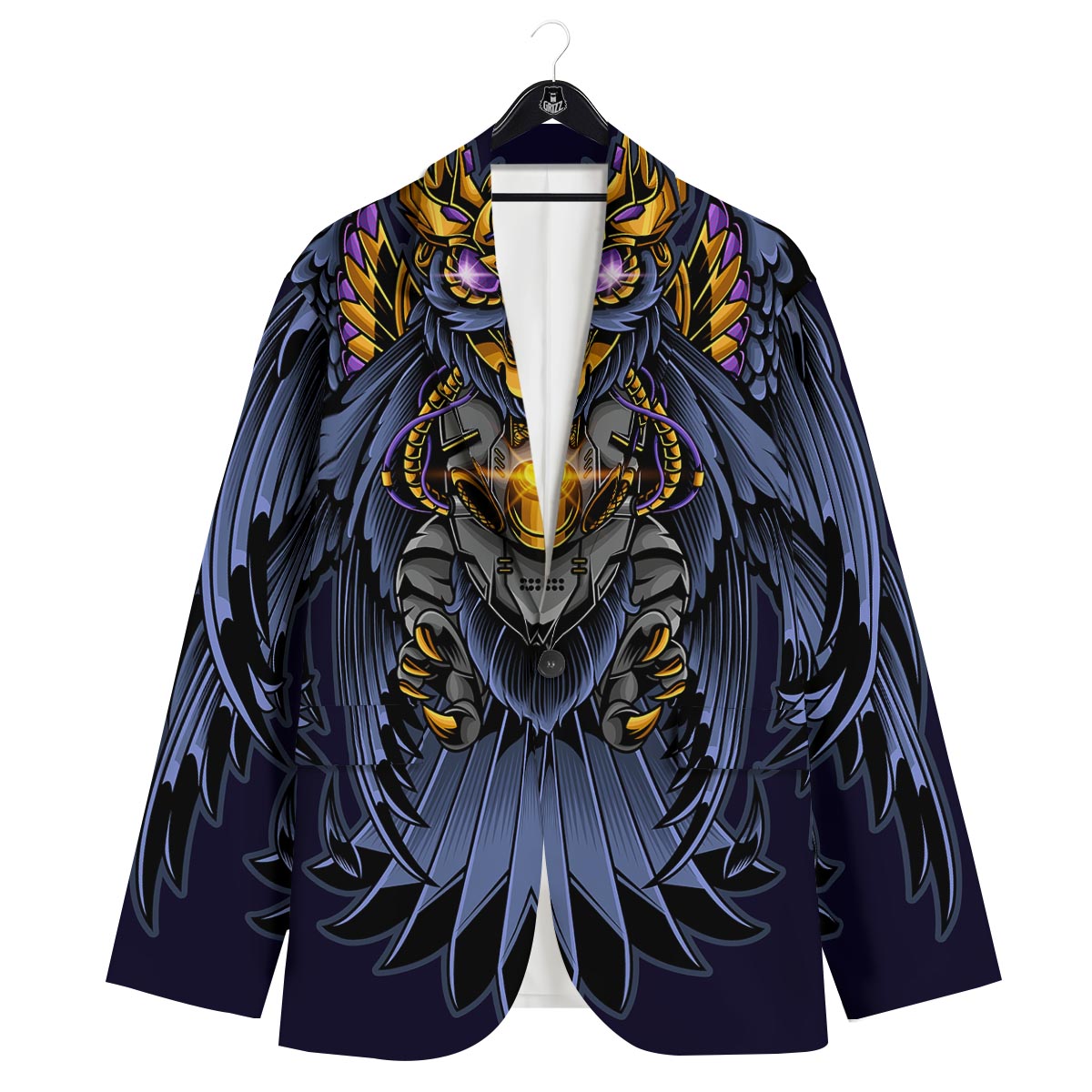 Owl Steampunk Print Men's Sport Coat-grizzshop