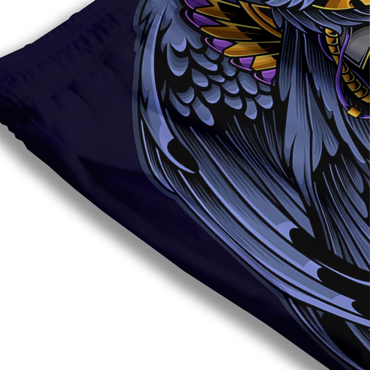Owl Steampunk Print Mesh Shorts