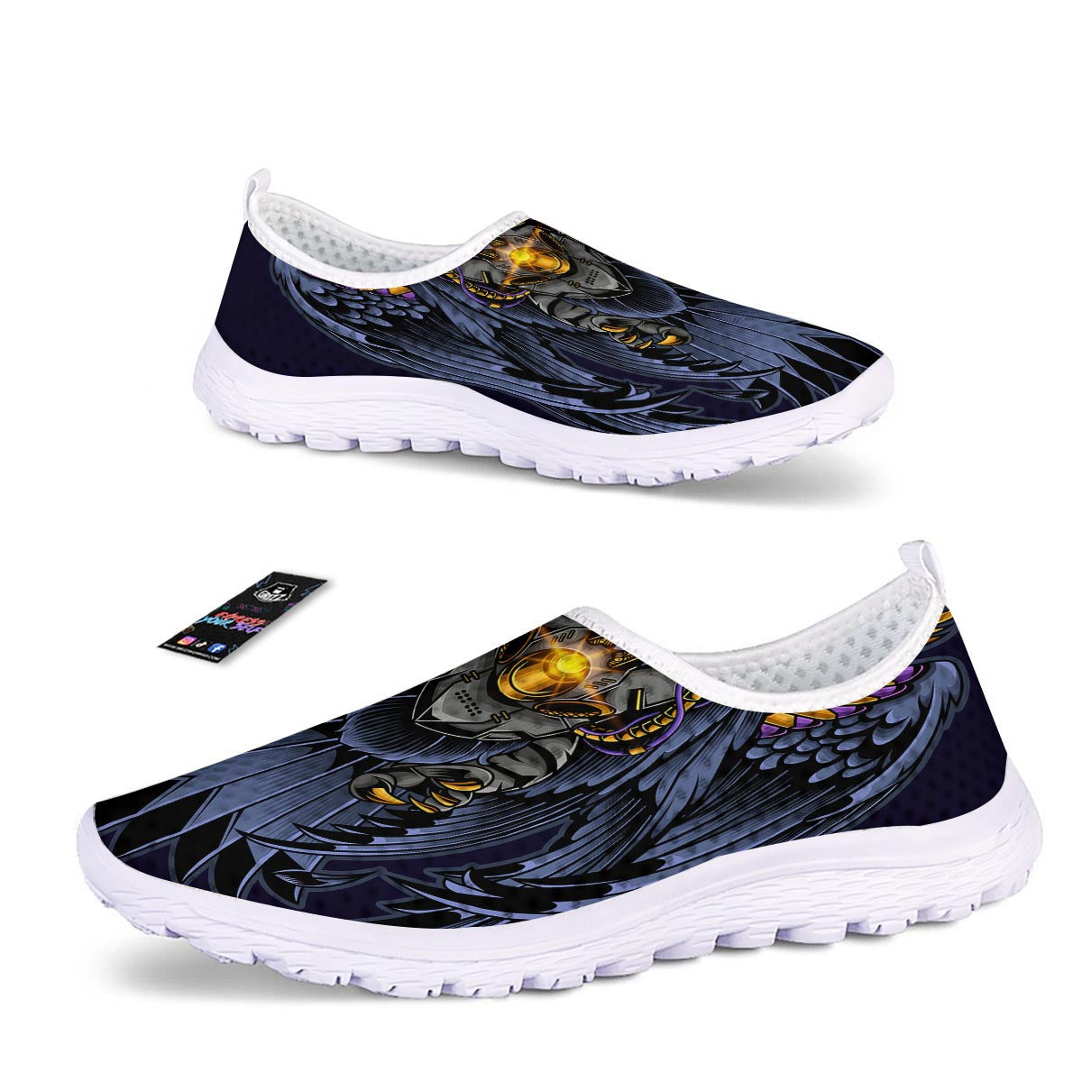 Owl Steampunk Print Nurse Shoes-grizzshop