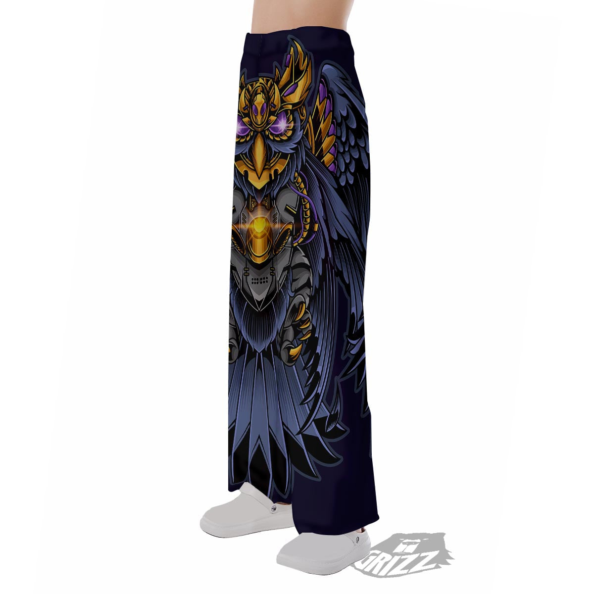 Owl Steampunk Print Pajama Pants-grizzshop