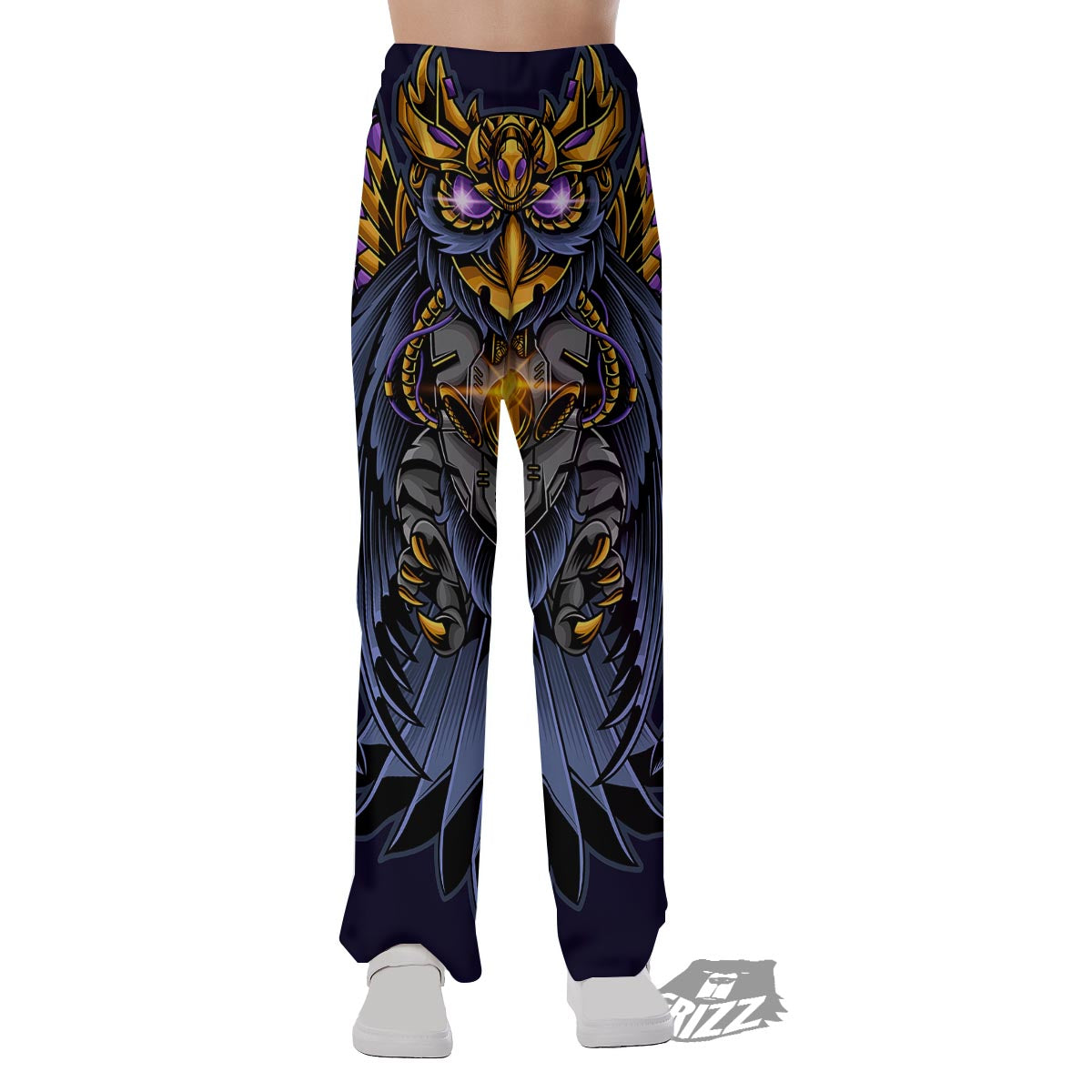 Owl Steampunk Print Pajama Pants-grizzshop