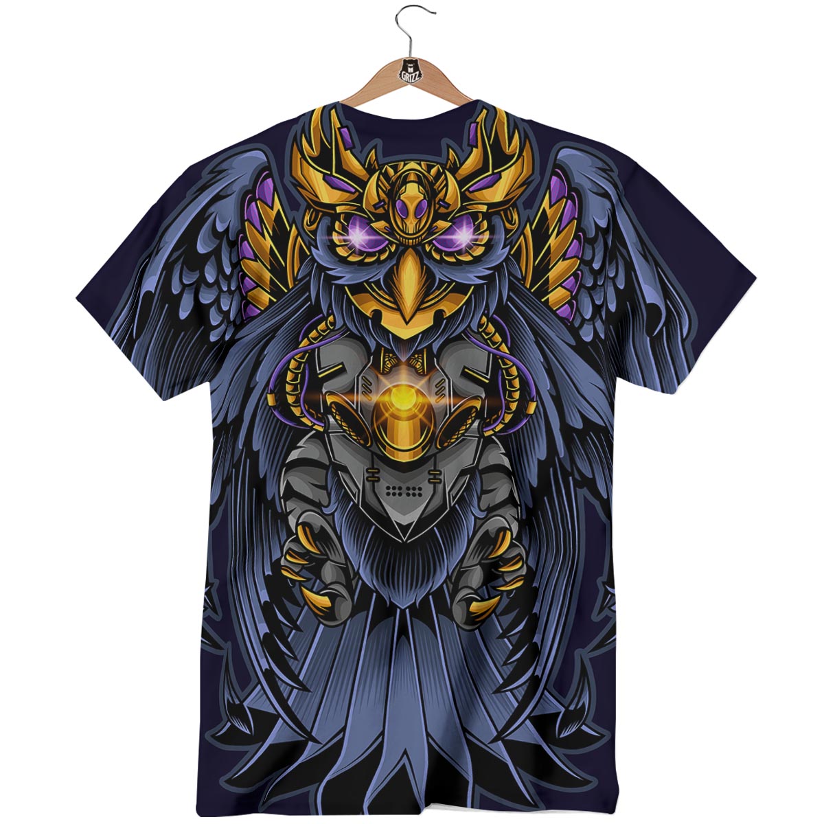 Owl Steampunk Print T-Shirt-grizzshop