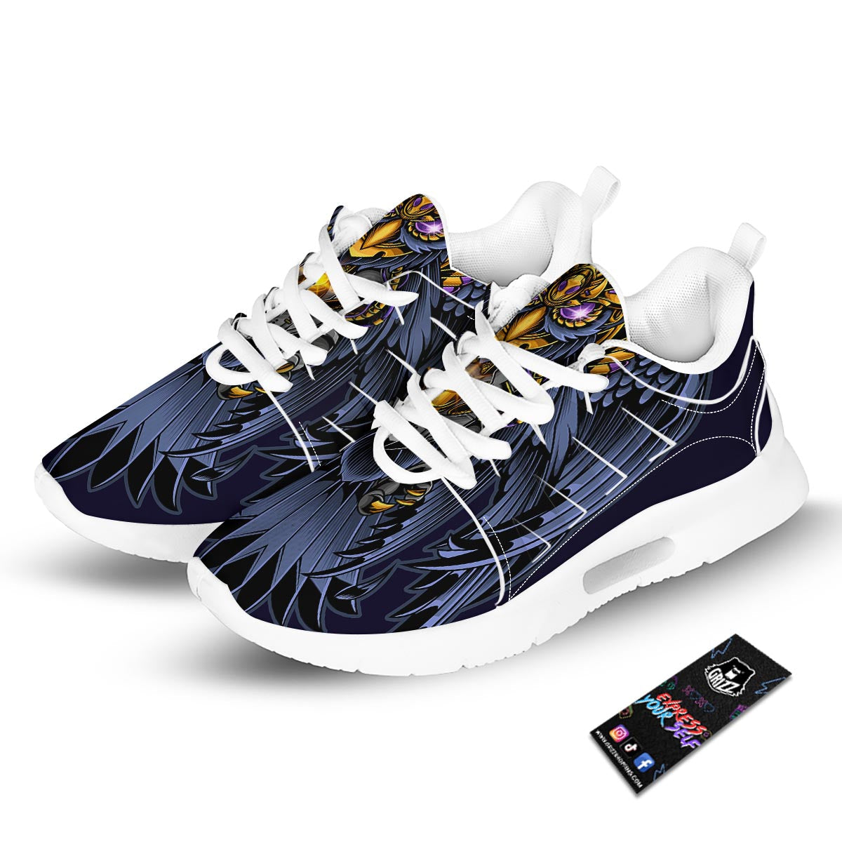 Owl Steampunk Print Tennis Shoes-grizzshop