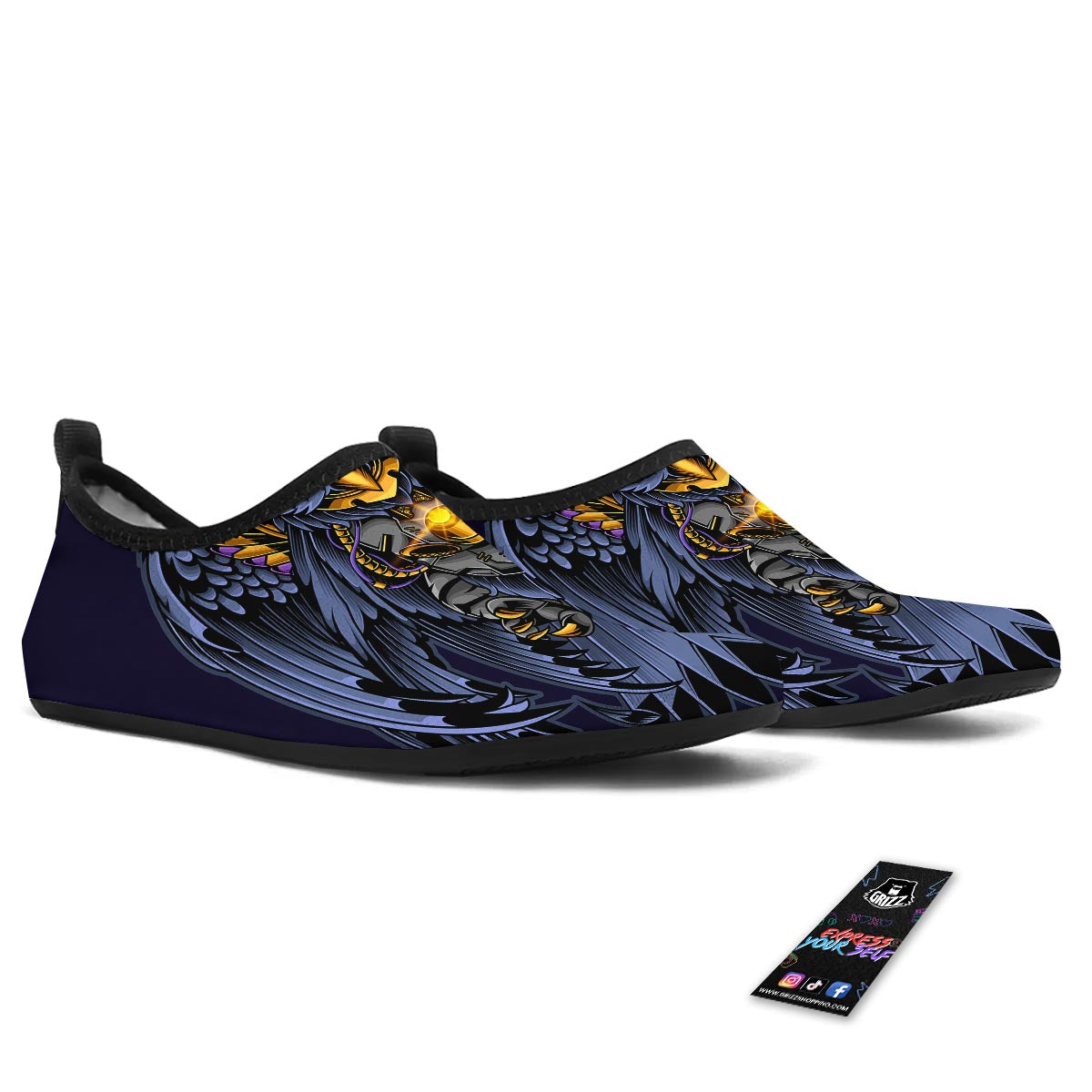 Owl Steampunk Print Water Shoes-grizzshop