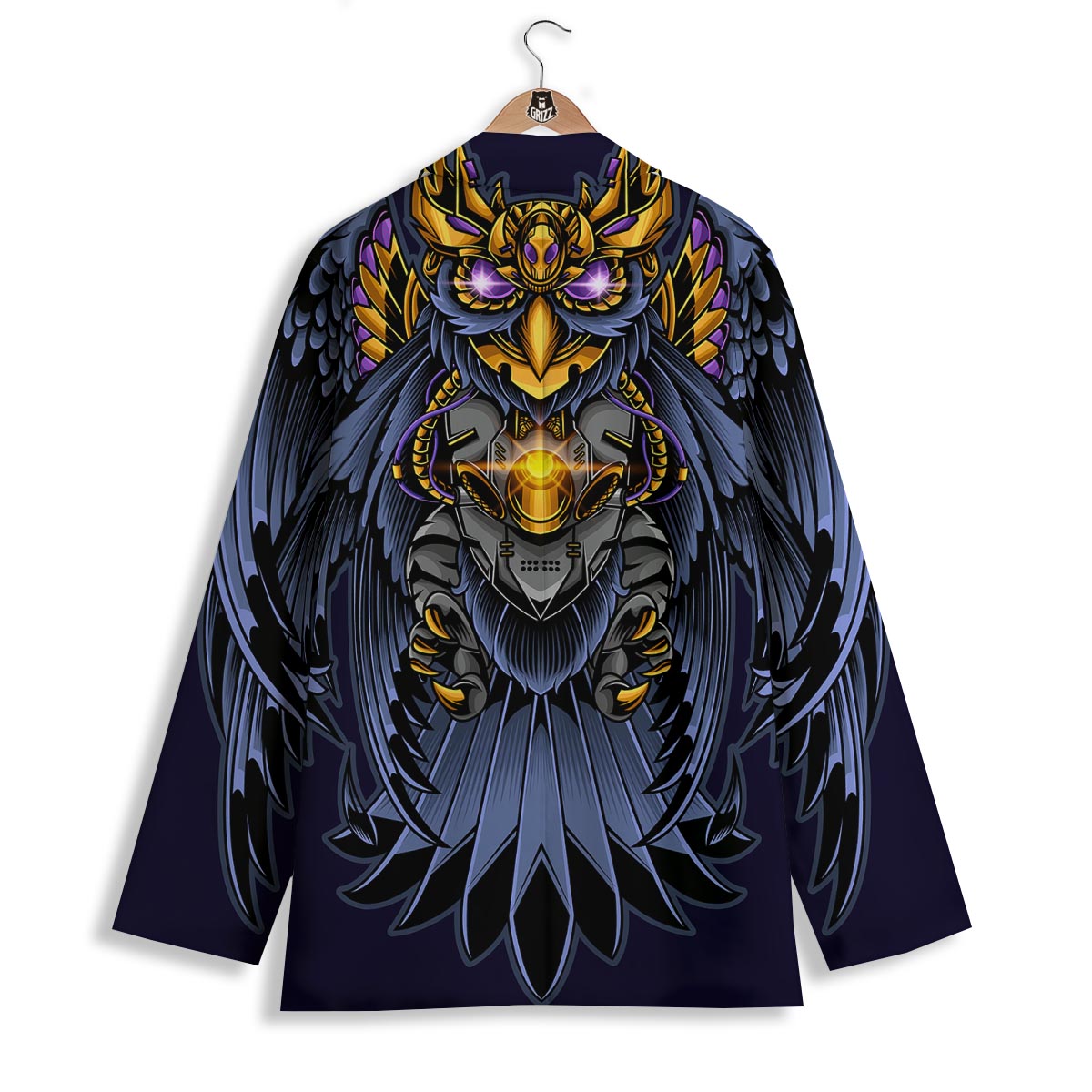 Owl Steampunk Print Women's Blazer-grizzshop