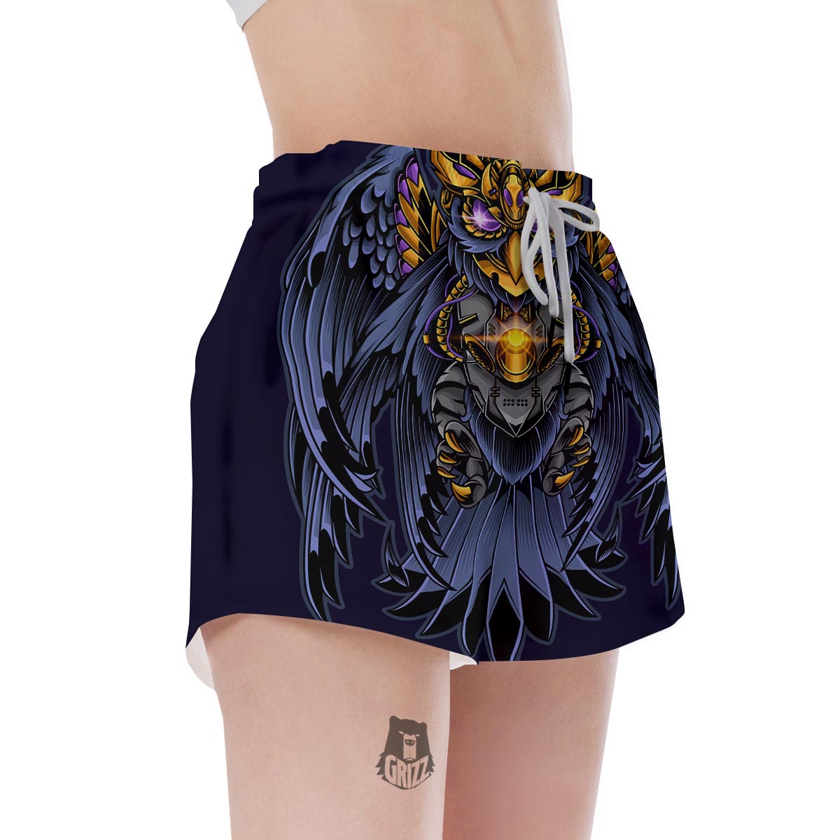 Owl Steampunk Print Women's Shorts-grizzshop
