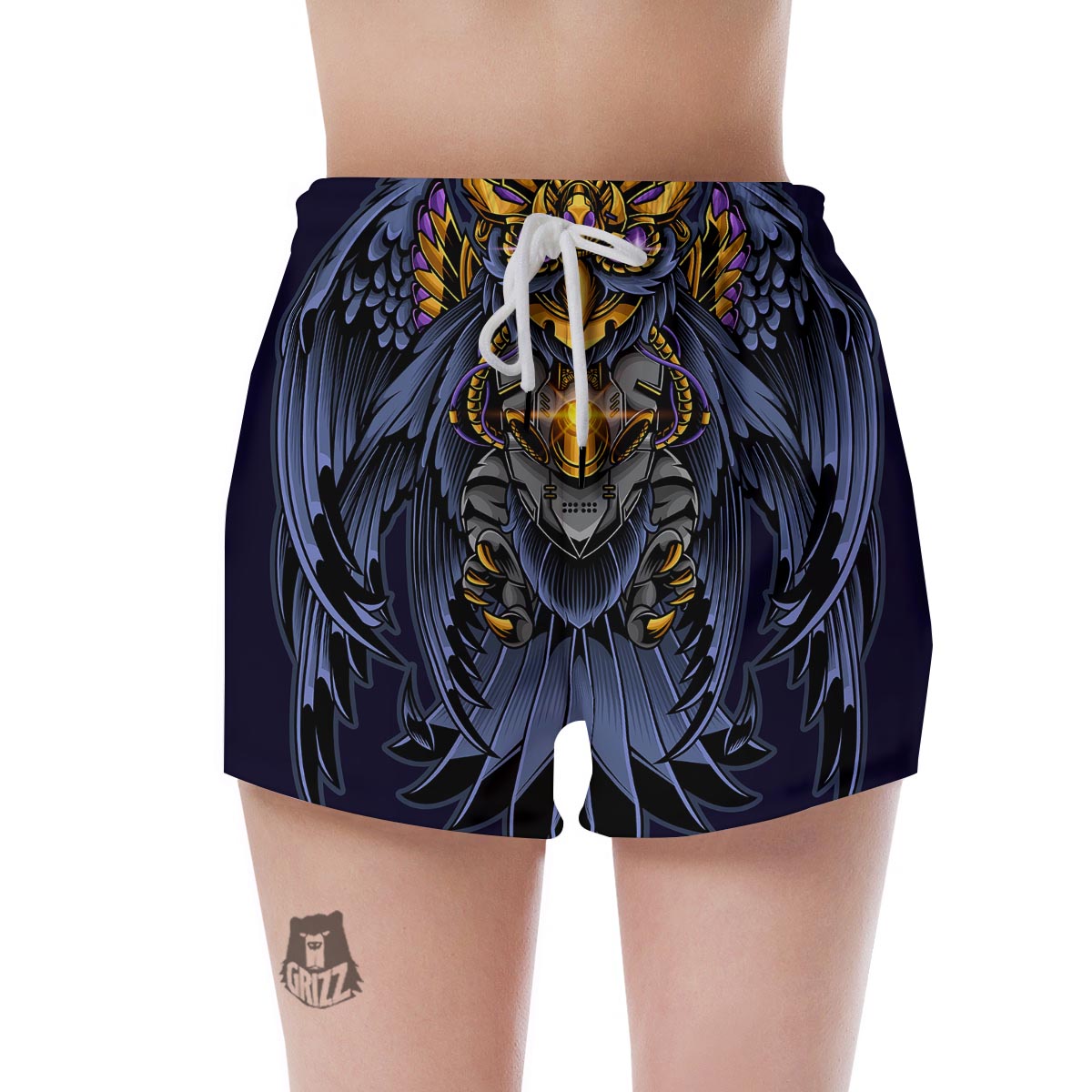 Owl Steampunk Print Women's Shorts-grizzshop