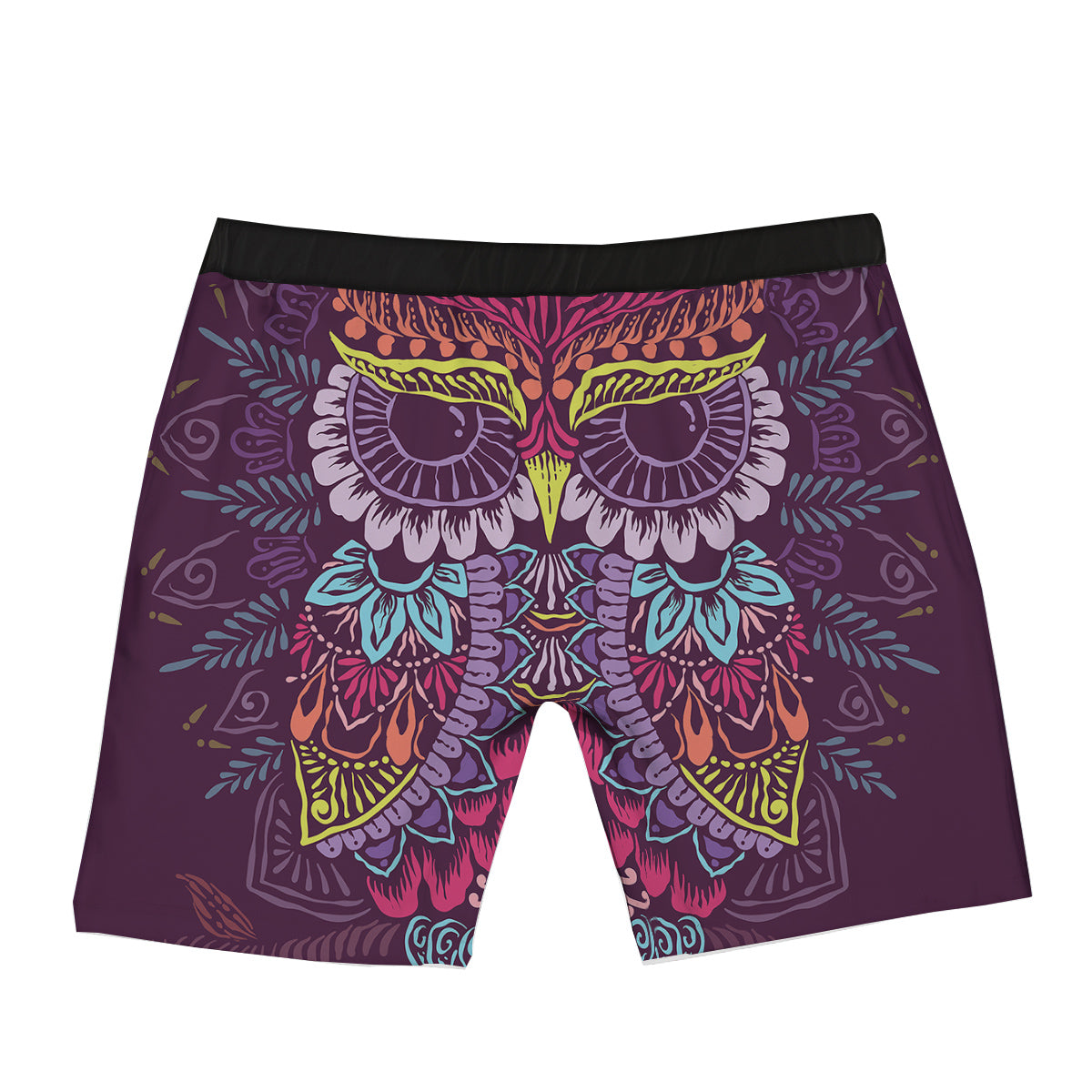 Owl Tribal Colorful Print Boxer Briefs-grizzshop