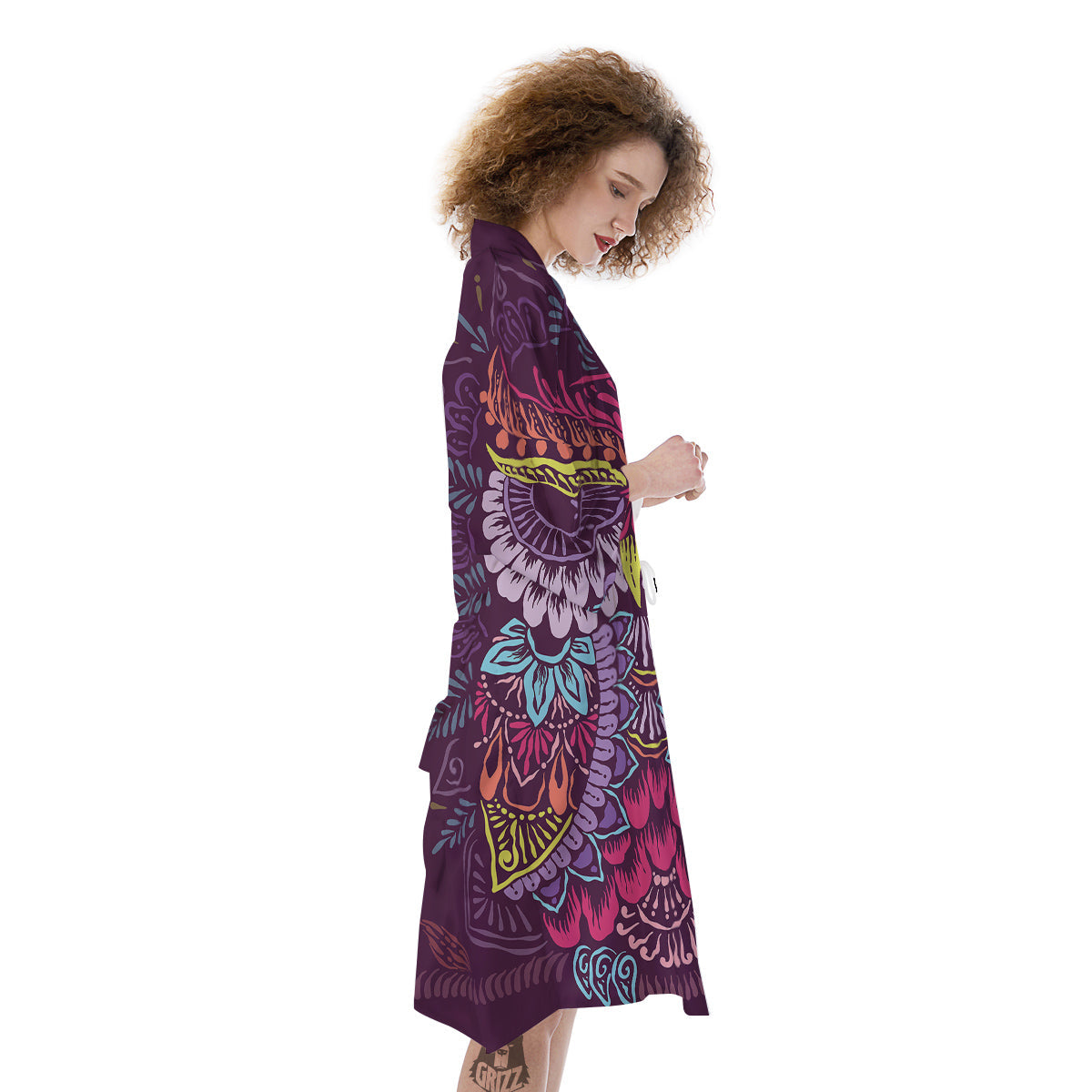 Owl Tribal Colorful Print Kimono-grizzshop