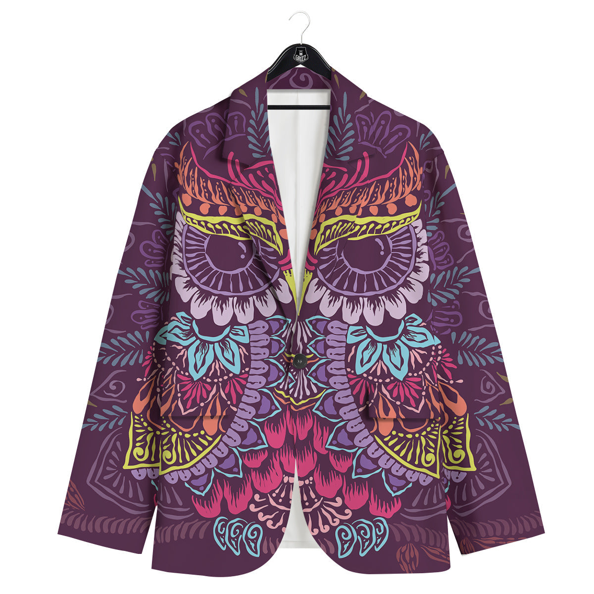 Owl Tribal Colorful Print Men's Sport Coat-grizzshop
