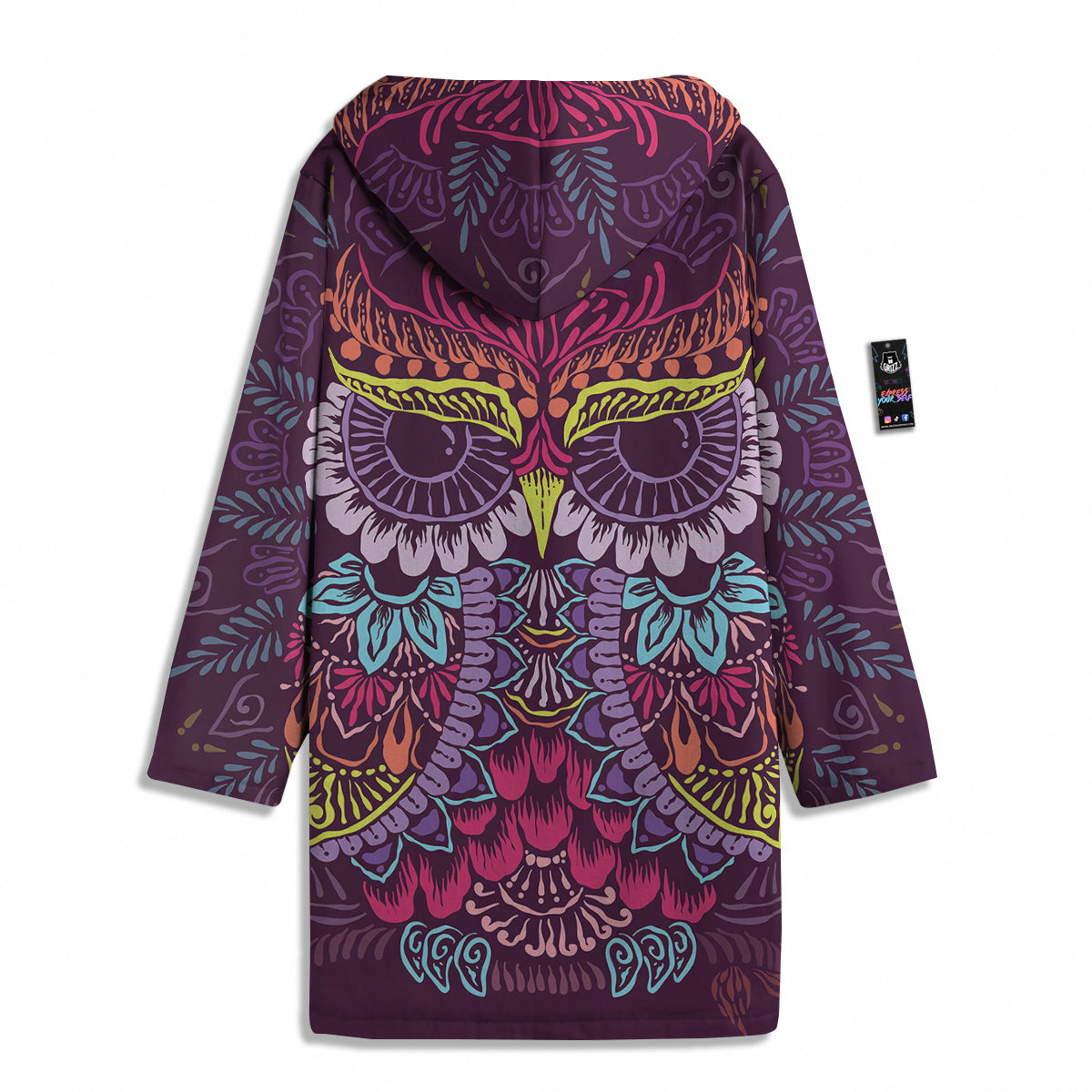 Owl Tribal Colorful Print Men's Windbreaker Jacket-grizzshop