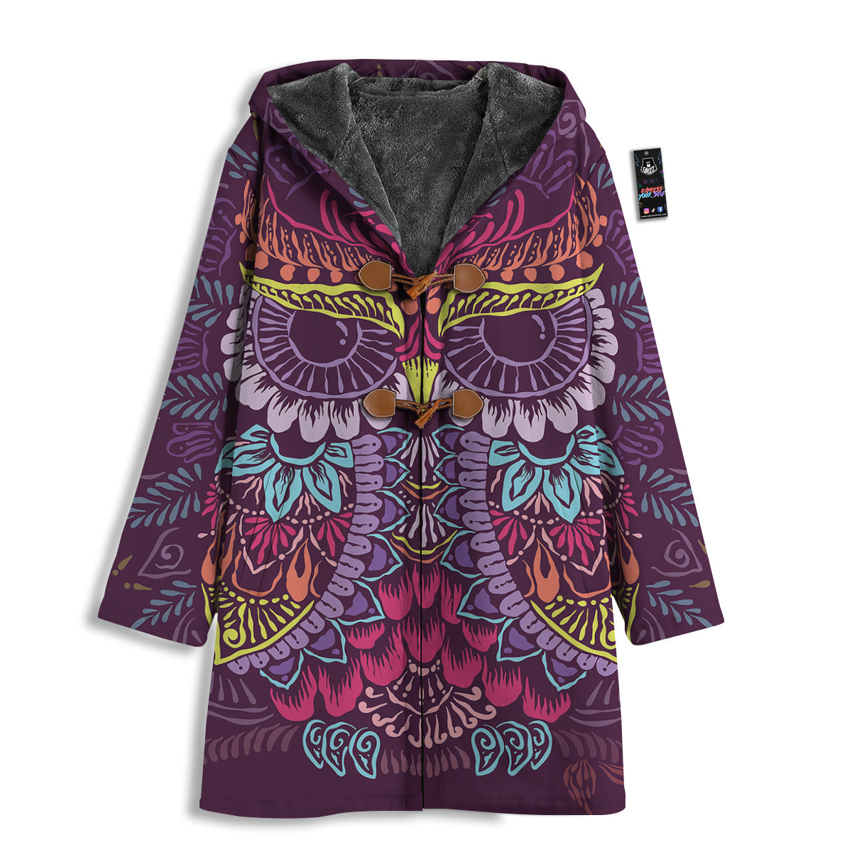 Owl Tribal Colorful Print Men's Windbreaker Jacket-grizzshop