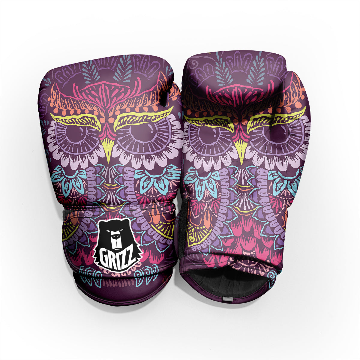 Owl Tribal Colorful Print Pro Boxing Glove