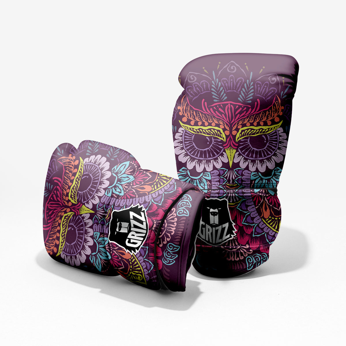 Owl Tribal Colorful Print Pro Boxing Glove
