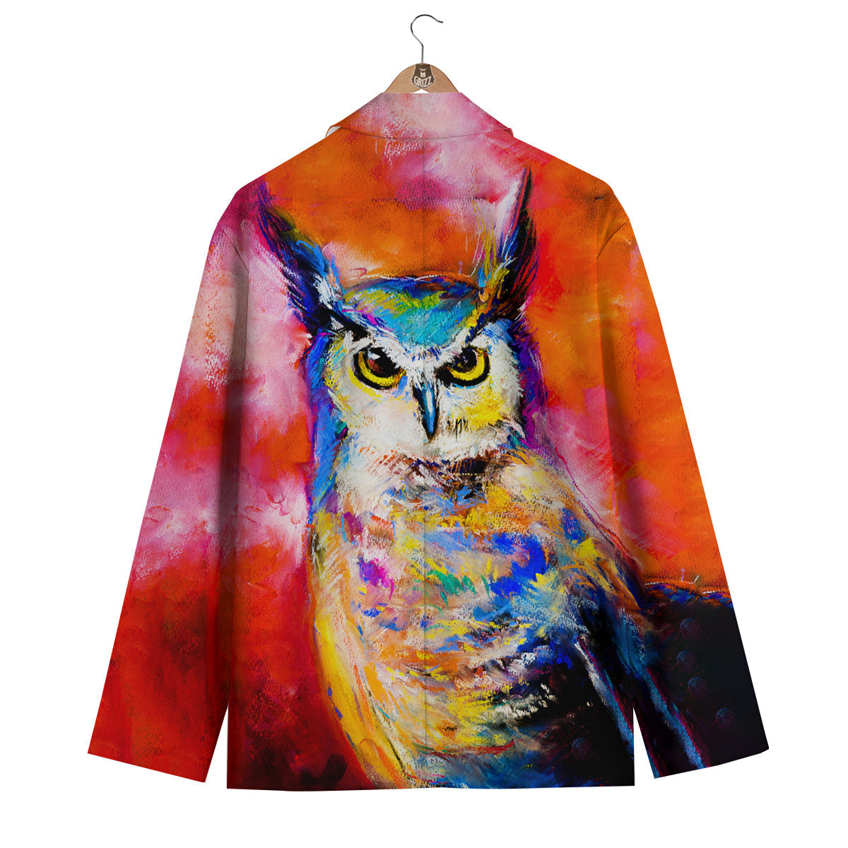 Owl Watercolor Paint Men's Blazer-grizzshop