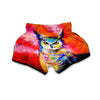 Owl Watercolor Paint Muay Thai Boxing Shorts-grizzshop