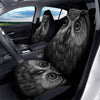 Owl White And Black Print Car Seat Covers-grizzshop