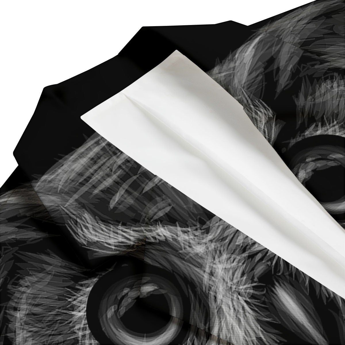 Owl White And Black Print Men's Blazer-grizzshop
