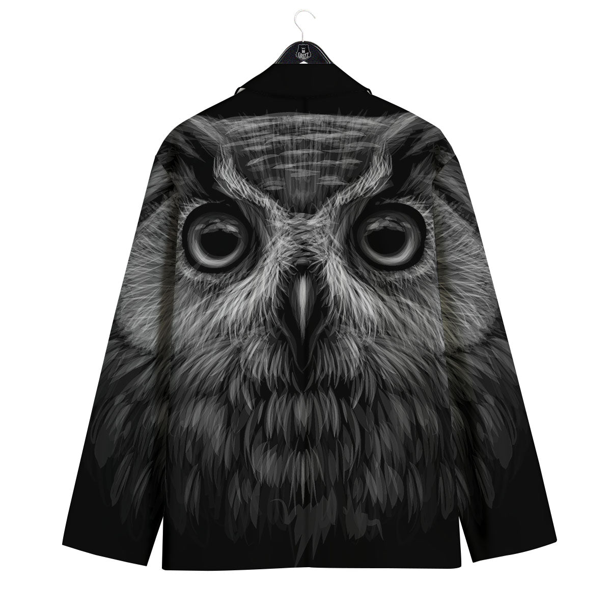 Owl White And Black Print Men's Sport Coat-grizzshop