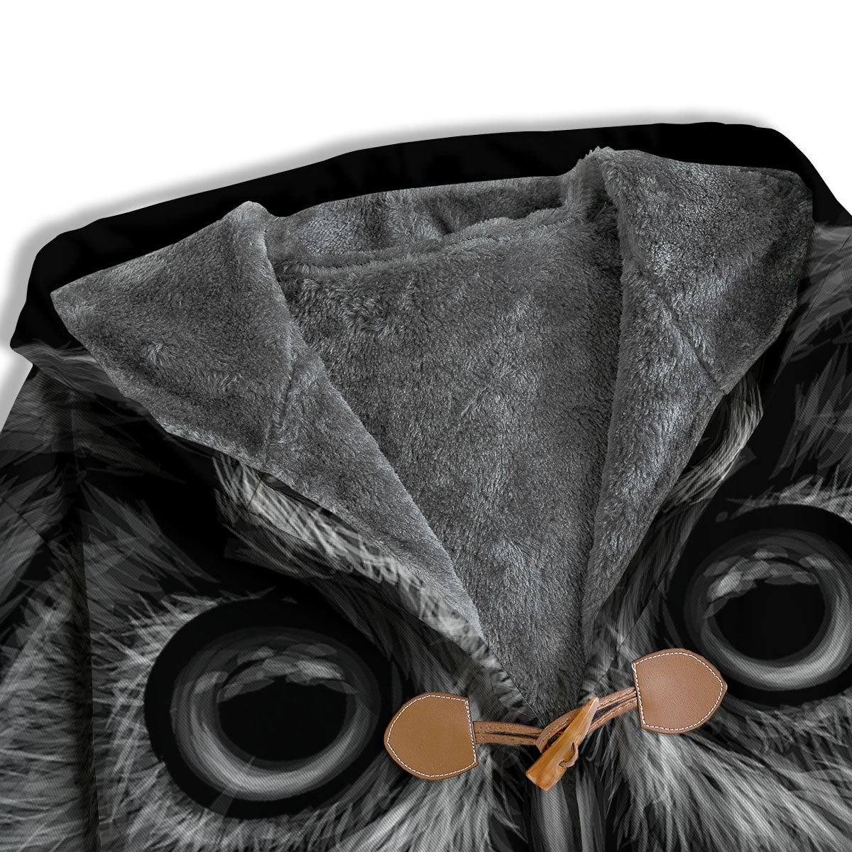 Owl White And Black Print Men's Windbreaker Jacket-grizzshop