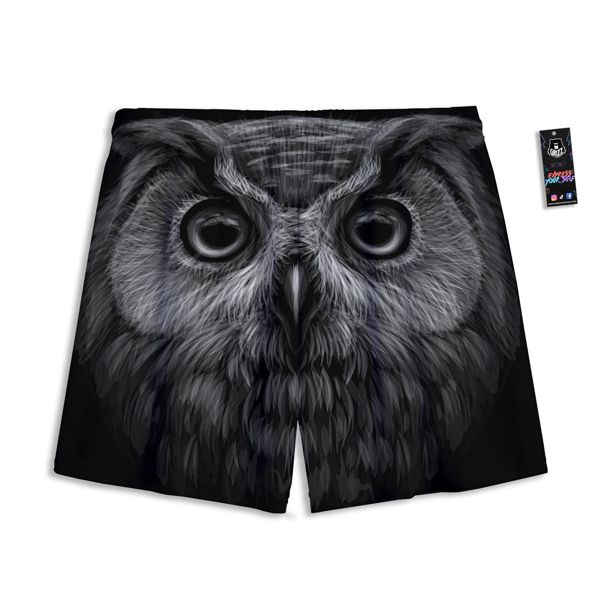 Paw Grey Animal Print Pattern Mesh Shorts