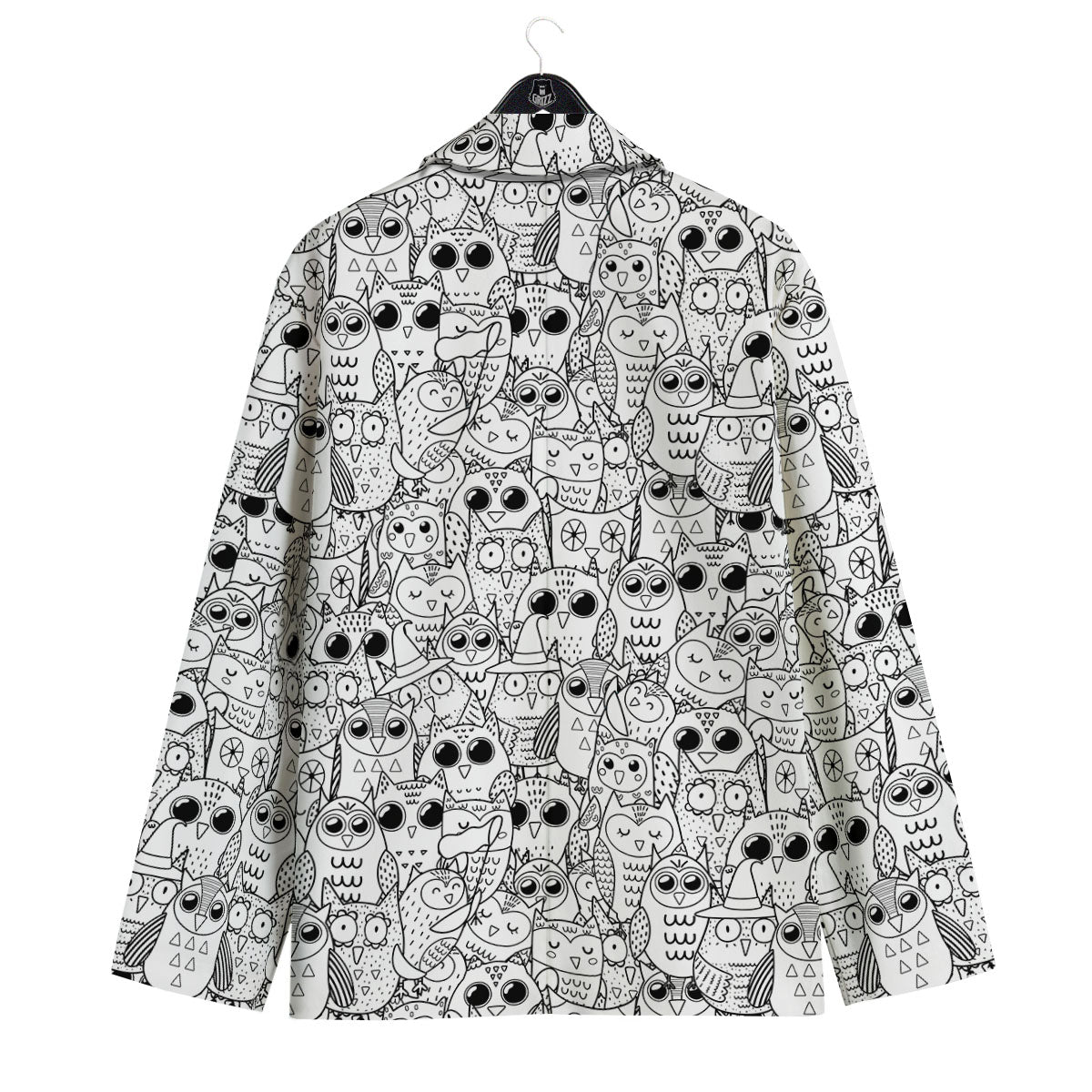 Owl White And Black Print Pattern Men's Sport Coat-grizzshop