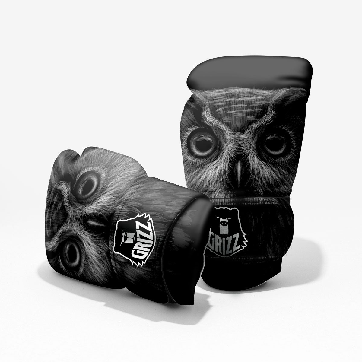 Owl White And Black Print Pro Boxing Glove