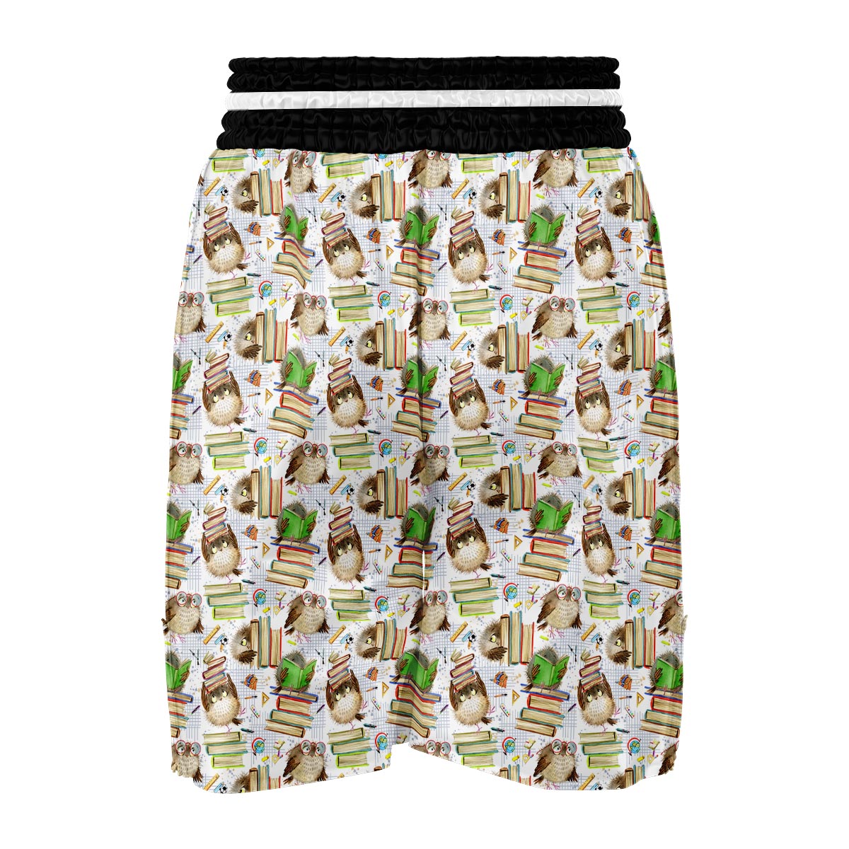 Owl With Book Boxing Shorts-grizzshop