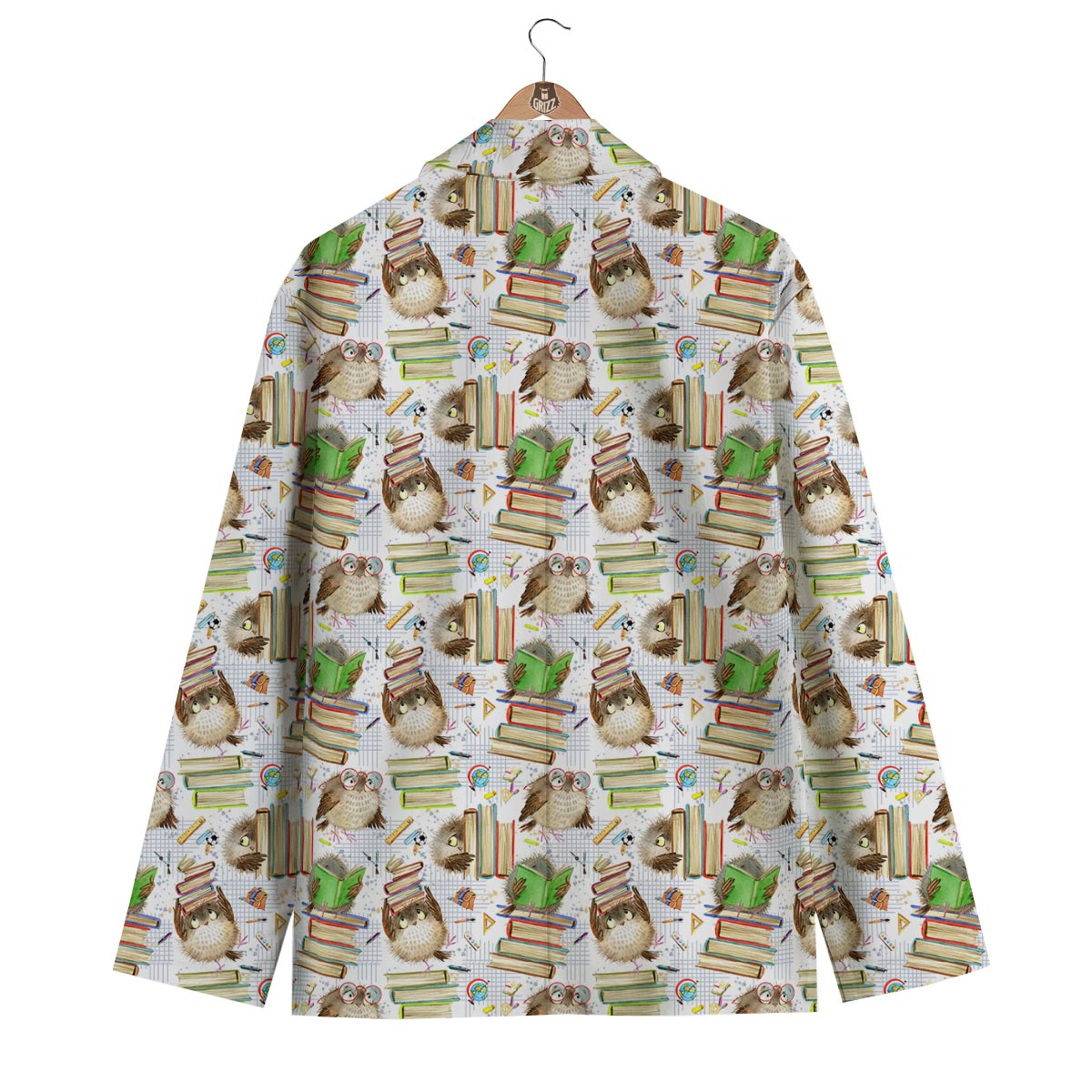 Owl With Book Men's Blazer-grizzshop