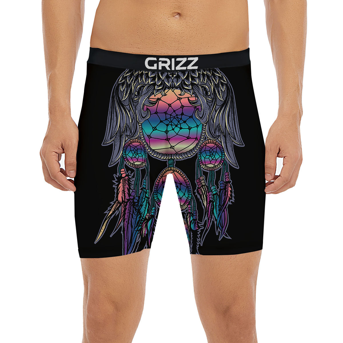 Owl With Dreamcatcher Print Boxer Briefs-grizzshop