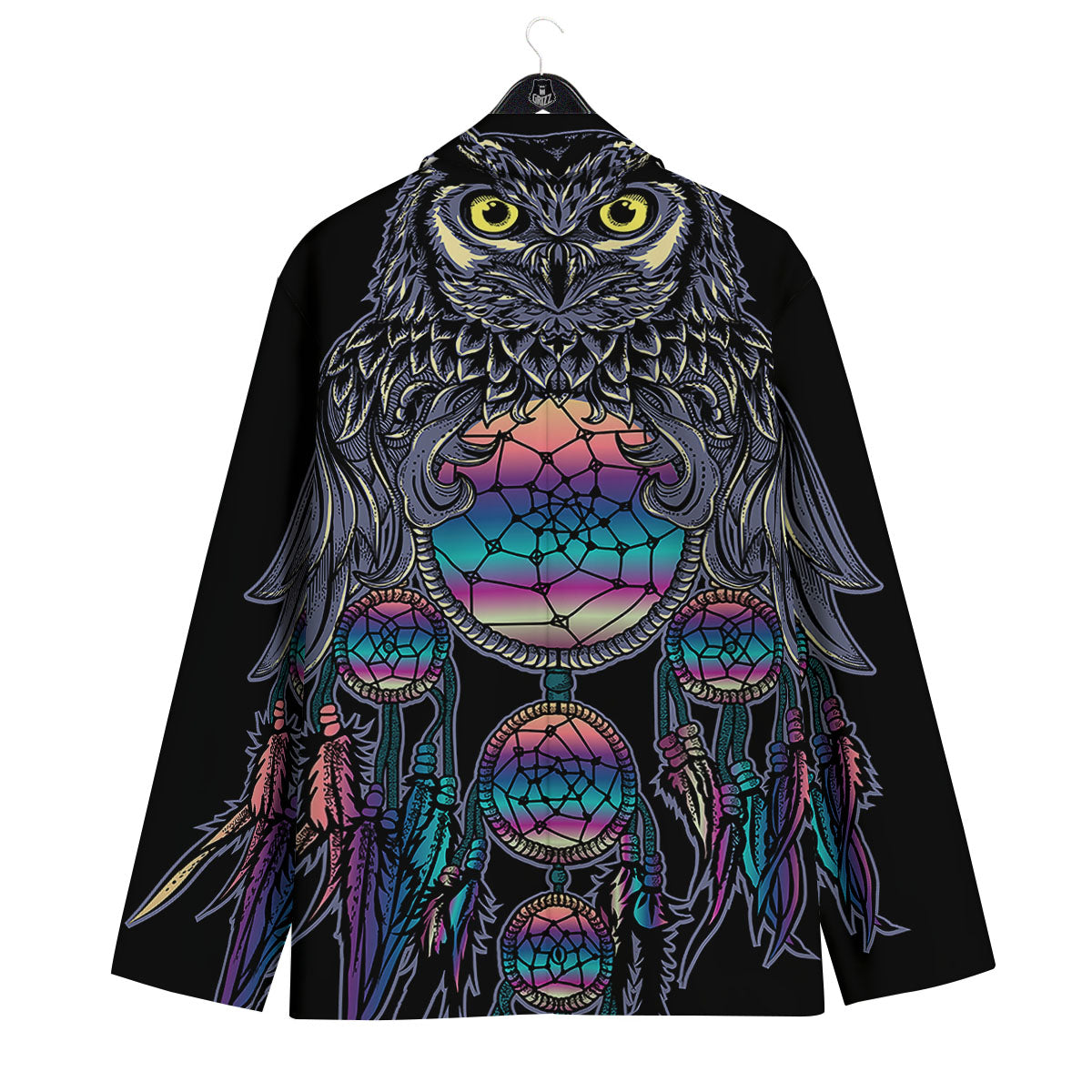 Owl With Dreamcatcher Print Men's Sport Coat-grizzshop