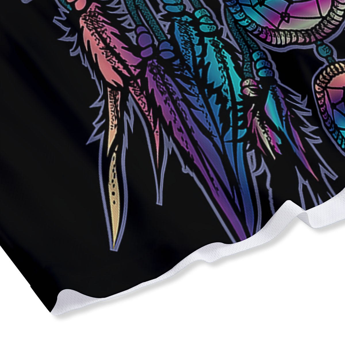 Owl With Dreamcatcher Print Mesh Shorts