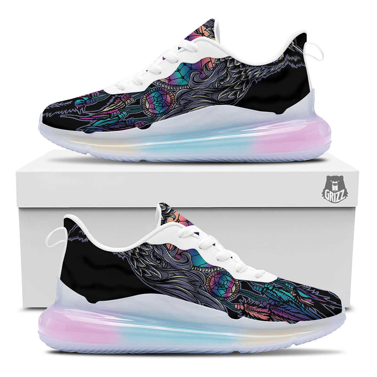 Owl With Dreamcatcher Print Running Sneakers-grizzshop