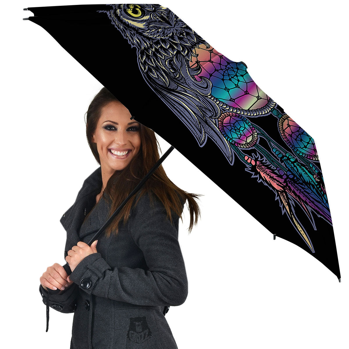 Owl With Dreamcatcher Print Umbrella-grizzshop