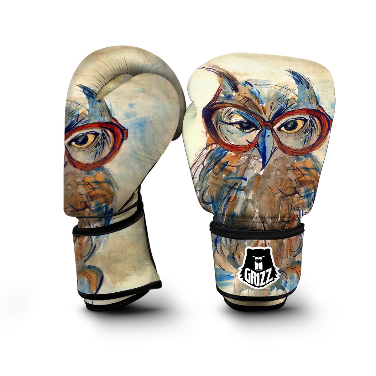 Owl With Glasses Boxing Gloves-grizzshop