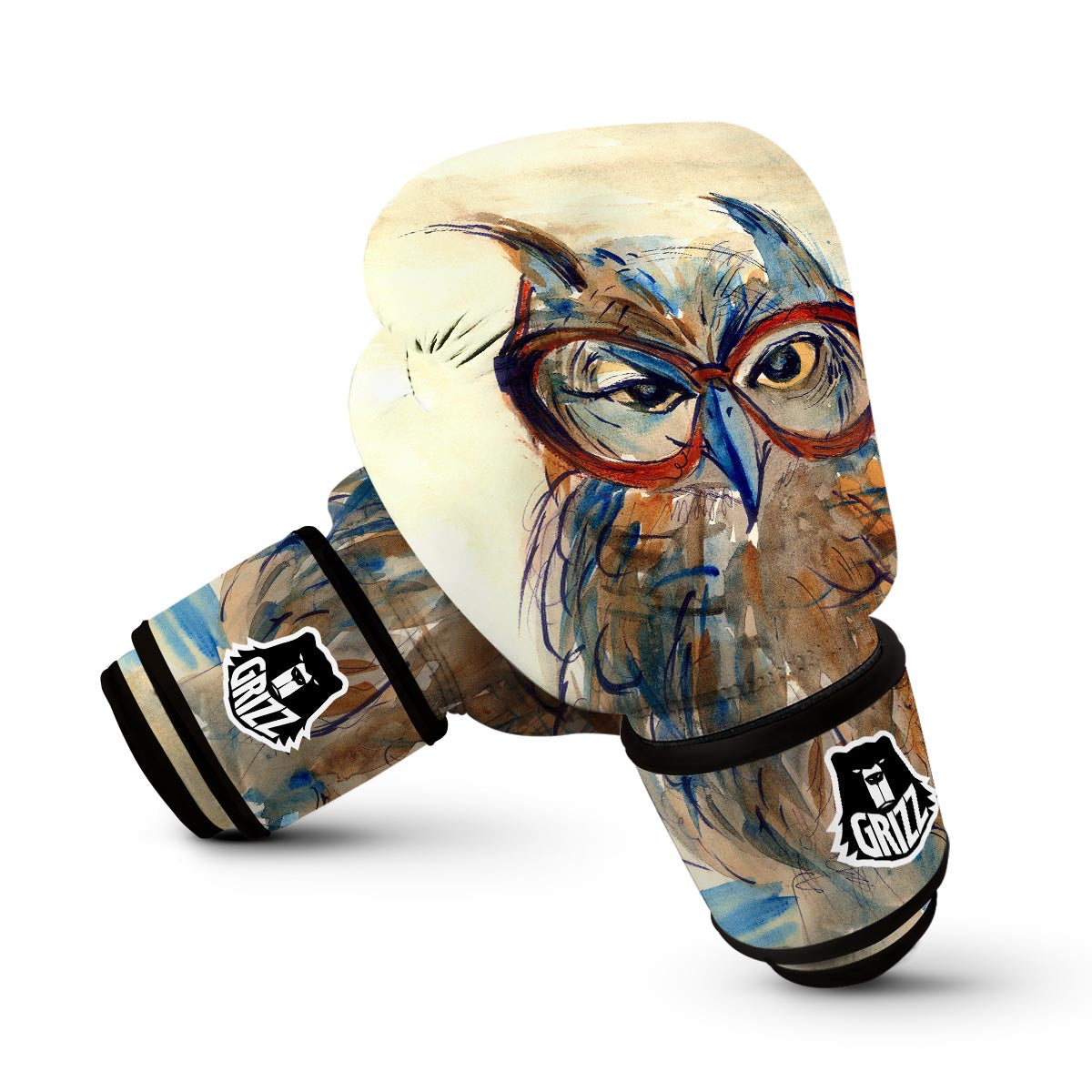 Owl With Glasses Boxing Gloves-grizzshop