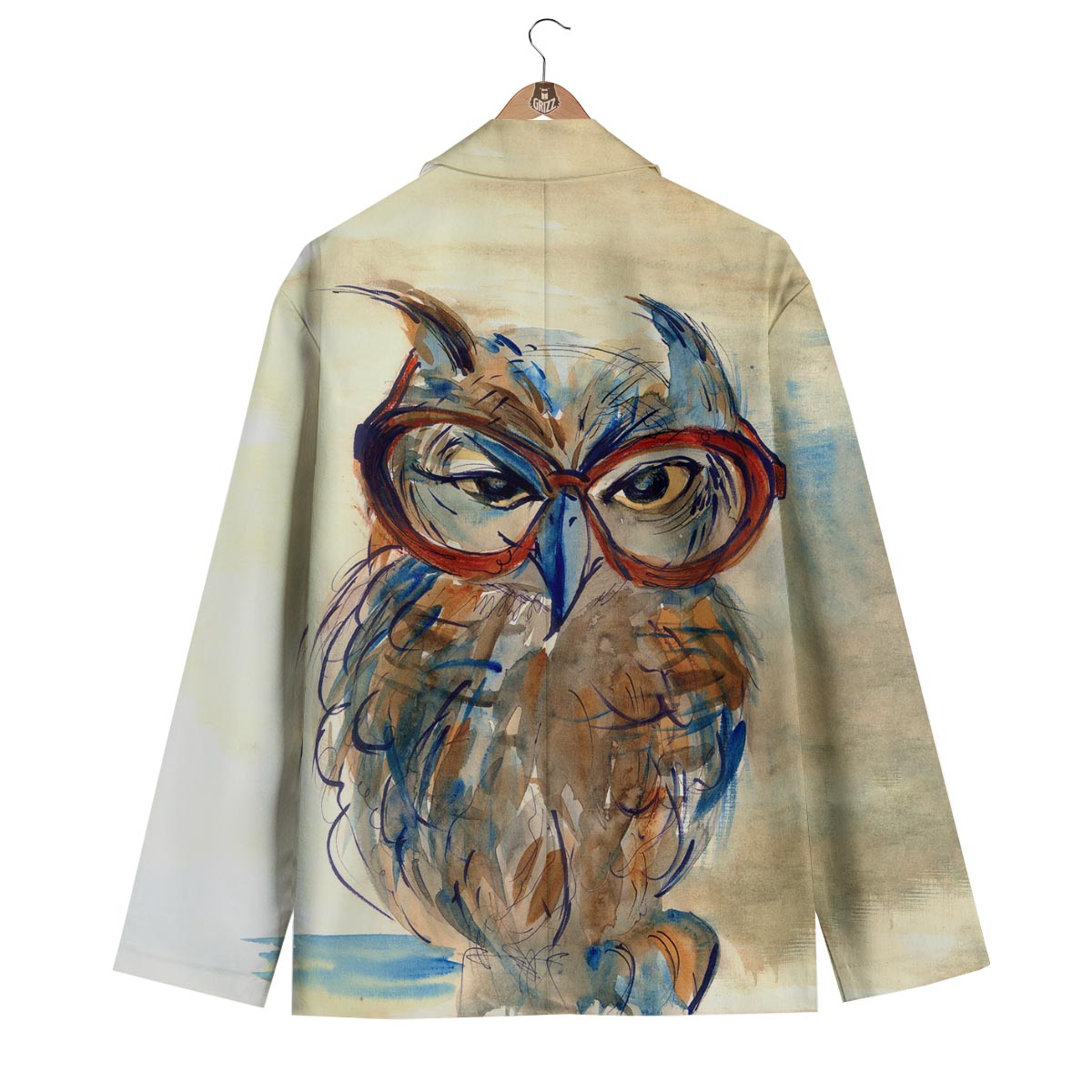 Owl With Glasses Men's Blazer-grizzshop