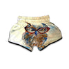 Owl With Glasses Muay Thai Boxing Shorts-grizzshop