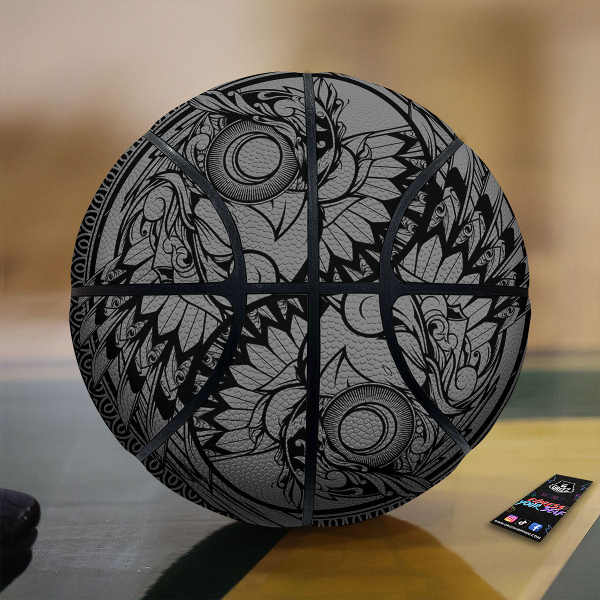 Owl Yin Yang Print Basketball